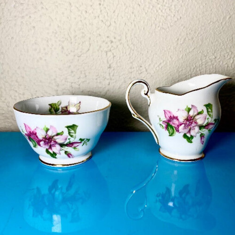 Rare Vintage Royal Standard Bone China Creamer & Sugar Dish Set | Ramona Pattern